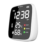 TACKLY Mini Co2 Messgerät raumluft - CO2 Ampel schule und Luftqualität Messgerät - co2 melder + messgerät luftfeuchtigkeit - Air quality monitor and co2