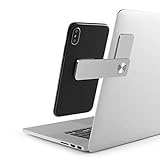 Magnetischer Laptop-Handyhalter, verstellbare, schlanke Computer-Verlängerungshalterung, seitliche Computermonitor-Handyhalterung passend für alle Smartphones, für Dual-Screen-Produktivität(Silber)
