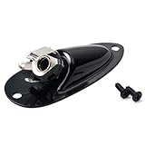 SUPVOX Boot 1/4 Zoll Gitarre Jack Platte Steckdose Gitarre Pickup Ausgang Eingang Klinkenstecker mit Schrauben für Fender Strat E-gitarre Bass (Schwarz)