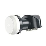 SLx Quad LNB 4fach für Multischalter, Sat Quattro LNB, Wetterschutz, Kompatibel mit HD, 4K, UHD, Full HD, 4 T