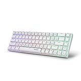 60% Wired RGB Gaming Tastatur, E-YOOSO Z686 Compact Mechanical Keyboard with Customizable RGB Backlit, Red Switches, 68 Keys Hot Swappable, Pfeiltasten, Double-Shot Keycaps, W