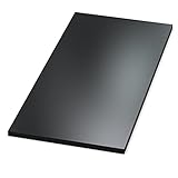 AUPROTEC Tischplatte 19mm schwarz 1000 mm x 600 mm Holzplatte melaminharzbeschichtet Spanplatte mit Umleimer ABS Kante Auswahl: 100x60