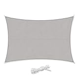 Sekey Sonnensegel aus PES-Polyester, wasserdicht, perfekt für draußen, Terrasse, Garten, Hof, Hinterhof, 33 x 50 cm, Hellg