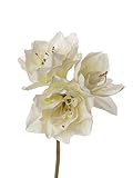 artplants.de Künstliche Amaryllis DOLYN, Creme, 20cm - Amaryllis Blume - Textilb