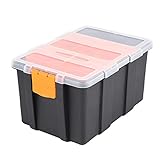Portable Tray Toolbox Tragbare Kunststoff-Werkzeugkasten Koffer Elektriker Teile Hardware-Aufbewahrungskoffer für Elektrikerwagengeräte Reparatur mit transparentem Deckel Werkzeugbox & Org