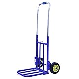 MIZE Rostfreier Stahl Einkaufskorb Rollen Höhe verstellbar Leichtgängige Räder mit Soft-Laufflächen und bis 150 kg,Blau Trolley Shopping für Zuhause, Büro, Reisen, Sacktruck