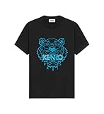 Kenzo Herren T-Shirt, Tiger, 100 % Baumwolle, Blau, Schwarz , M