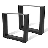 Lospitch 2X Tischgestell 40x43cm Stahl Industrial Tischkufen Schwarz, DIY Bankgestell mit Verstellbare Bodenschutzmatten, für Wohnzimmer Bank, Couchtisch Garten, Küche E