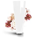 Glaskönig - Weiße Bodenvase aus Glas 43cm hoch Ø 17,5cm - die optimale Größe für jede Vasen Deko - Dekovase mit extra dicken Seitenwänden von 5mm und einem massiven Rundboden für einen festen und sicheren S