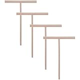 wivarra 4Pcs T-Form CrêPe Maker Pfannkuchen Teig Holz Spreader Stick, Holz Crepe Werkzeuge, CrêPe Spreaders für die Herstellung Von Crep