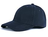 XXL-Baseballkappe aus Wolle, geschlossene Rückseite, strukturierte Papa-Hüte für große Köpfe, Fleece-gefütterte einfarbige Golfmütze 55,9 - 64,8 cm, Marineblau strukturiert, XX-Larg