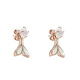Jianshen Fin Ear Jacket Openwork Fishtail Ohrringe Retro Girl Gem-besetzte Heckmontage Fishtail Ohrsteck