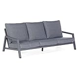 BJYX Gartenlounge Loungesofa Aluminium anthrazit mit Kissen Relaxsofa G