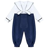 TTAO Baby Jungen Mädchen Kurzarm Body Strampler mit Puppen Kragen Neugeborenen Einteiler Babykleidung Baumwolle Overall Jumpsuit Weiß C 12-18 M