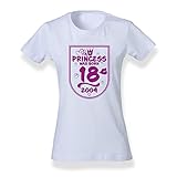 FLYERALARM - Geburtstag - T-Shirt Geburtstag 18 Mädchen - T-Shirt Prinzessin - a Princess was Born in 2004 - Tailliertes Shirt Lila Schrift weiß XL