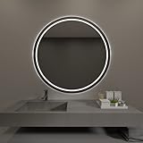 Spiegelmax – runder Badspiegel Hamburg rundherum beleuchtet: Spiegel Rund mit LED - Rundspiegel nach Wunschmaß (Ø 115 cm, Neutralweiß)