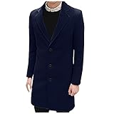 Einreiher Stehkragen Lang Wollmantel Herren Winter Slim Fit Lange Jacke Business Trenchcoat Khaki Amy Grün Dunkelgrau Schwarz Marine Männer Blazer Mantel Hochzeit Party Streetwear Mens W