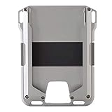 Zeeker Minimalistische RFID Travel Metall Brieftasche mit Geldgurt Aluminium Fronttasche Brieftasche Herren EDC Kartenhalter Brieftasche (Silber)