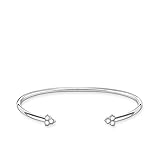 Thomas Sabo Armreif weiße Steine silber, 925 Sterlingsilber, 15,5 cm Läng