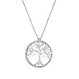 FDJLFJ Halskette Mode Natürliche Perlmuttkette Lebensbaum Schlüsselbeinkette Halskette Weibliche 18k Gold Schmuck Trend Einfach Und Vielseitig Exquisite Handwerksk