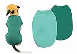 YAODHAOD Cotton Hundekleidung Einfarbige Hunde-T-Shirts Kleidung, Baumwollhemden Weich und atmungsaktiv, Hundehemden Bekleidung Fit für kleine extra kleine mittlere Hundekatze 2 PCS Hellblau/Grün, XL