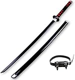 MMP Dämon Slayer Kamado Tanjiro Blade Cos Holz Schwert Waffenstütze Prop MODUELLE Anime Liebhaber Cosplay Katanas Requisiten Dekorative Spielzeug ABS mit Gürtel (104cm)-1