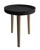 Deko Holz Tisch 36x30 cm - schwarz - Kleiner Beistelltisch Couchtisch S