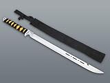 KOSxBO große Machete mit Lampe 70cm - riesiges Buschmesser mit Nylonscheide - Survival - großes Messer mit Tasche - Flaschenöffner - Jagd - Camping - Angeln - Survival Messer scharf schwarz gelb