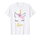 Lina Namen Geschenk süßes Einhorn Lina T-S