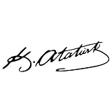 Tongman Electronics Personalisierte Auto- Aufkleber for die Türkei Mustafa Kemal Ataturk Unterschrift des Autos aufkleber lustige Motorradaufkleber 7, 5 * 25 cm (Color Name : Black)