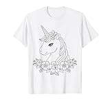 Niedliches Einhorn zum bemalen & ausmalen für Kinder T-S