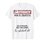 20. Geburtstag Mann Frau Party Gästebuch 20 Jahre Geschenk T-S
