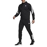 adidas H42021 MTS Cot Fleece Tracksuit Mens Black/White XL