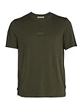 icebreaker Herren Merino Wolle Central Kurzarm T-Shirt - 160 Ultraleichtes Material - Loden/Khaki, M