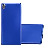 Cadorabo Hülle für Sony Xperia XA in METALLIC BLAU - Handyhülle aus flexiblem TPU Silikon - Silikonhülle Schutzhülle Ultra Slim Soft Back Cover Case Bump