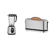 WMF Kult Pro Hochleistungs-Standmixer 1.600 Watt, 36.000 U/min, Mixbehälter 1,8l, 6 Autoprogramme & Küchenminis Toaster Langschlitz mit Brötchenaufsatz, 2 Scheiben, XXL, 900W