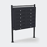 12er Briefkastenanlage Schwarz 2x6 Fächer Standbriefkasten Postfach Briefkasten Postk