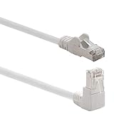 1aTTack.de 366214 Cat.6 Netzwerkkabel Winkel 90 Grad 3m - weiß - 1 Stück - Cat6 Patchkabel (SFTP PIMF) 1000Mbit/s Rj 45 Stecker - 1 x 3m Meter weiß