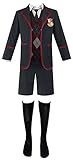 Umbrella Academy Cosplay Kostüm Schuluniform Jacke Hose Rock Komplettes Set Halloween Outfit für Herren Damen (X-Small, Herren)