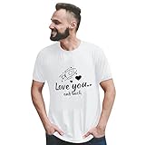 Männer Kurzarm O-Ausschnitt Love Print Casual Tops Bluse T-Shirt Tops für Damen Laufshirt Damen Kurzarm Rollkragenshirt D