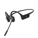 AfterShokz OpenComm Wireless Stereo Bone Conduction Bluetooth Headset with Noise-Canceling Boom Microphone for Office Home Business Trucker Drivers Commercial Use,Black