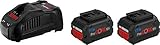 Bosch Professional 18V System Akku-Set: 2x Akku ProCORE18V 5.5 Ah (18V, 955 g) + Ladegerät GAL 1880 CV (Ladestrom 8 A)
