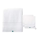 JUQI Handtuchset 3er Pack Weiß Badetuch Handtücher Waschlappen Fade Resistant Weicher Baumwolle Quick Dry Tücher Badezimmer Fitnessraum Spa Saugfähige Handtücher (Color : White)