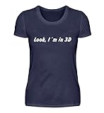 Generisch Titten: Look, I´m in 3D - Damenshirt -XL-Navy