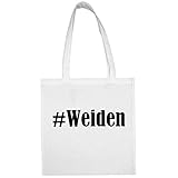 Tasche #Weiden Größe 38x42 Farbe Weiss Druck Schw