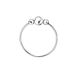 Piercing Ring 925 Sterling Silber dünn Hoop Ohrpiercing Lippenring und Nasenpiercing (Ball Closure)