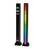 RGB Voice-Activated Pickup Rhythm Light, Creative Colorful Sound Control Ambient Light, Sound Control Light LED-Stick, Car Desktop LED Light with APP Control 32 Bit Music Level I