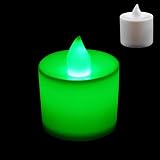 kandelaber kerzenständer Simulation Farbe Flammen Tee Licht Kerzen Hochzeit Licht Batterie Bunte Lampe Farbe Flammenlose LED-Kerzen Multicolor Lampe (Farbe : Green)