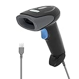 IMHORESE Barcode Scanner USB, 1D Laser Barcodeleser Optischer Handheld Barcodescanner Kabelgebunden POS für Windows, PC