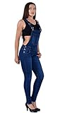 ESRA Damen Jeans Latzhose Skinny Latzjeans Overall Jeans-Latzhose mit Träger H340